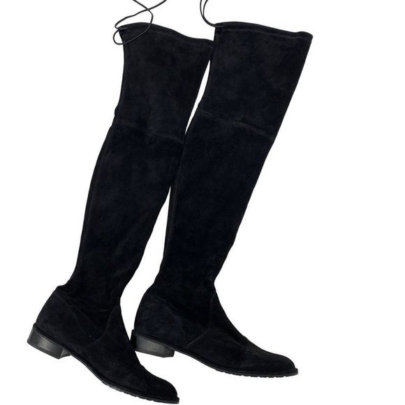 Stuart Weitzman Womens Lowland Over The Knee Boot Black Suede Stretch 9.5W 2586 - Picture 2 of 16